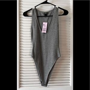 Wild Fable heather grey tank bodysuit